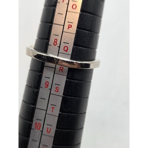 Silver Tone Claddagh Ring With Blue Heart-Shaped Stone & CZ Accents Size 8.5 - Picture 5 of 5